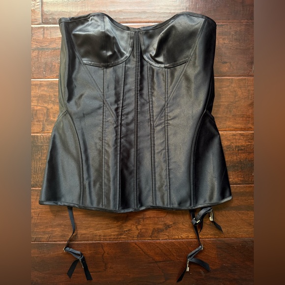 La Senza Other - La Senza Vintage Satin Strapless Corset Bustier Top with Garters